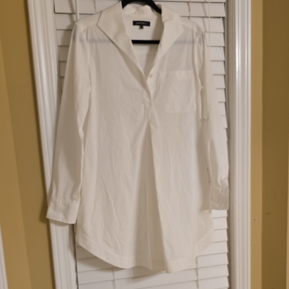 Lafayette 148 New York White Notched Collar Mini Dress Maternity